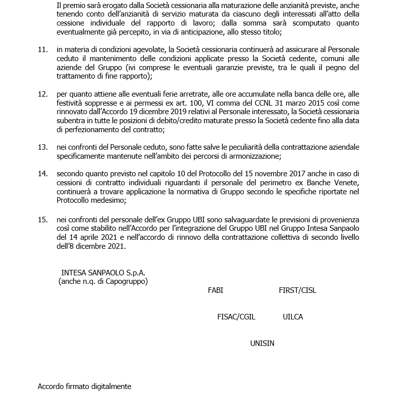 FABI Gruppo Intesa Sanpaolo - Accordo Quadro Per La Cessione ...